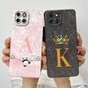 Für Infinix Smart 6 HD Hülle Smart 6HD Handyhülle X6512 Mode Krone Buchstaben Vollpaket Matt Anti-Drop Weiche Schutzhülle