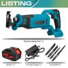 21V Cordless Brushless Reciprocating Saw Saber Saw with 4PCS Blades Li-ion Battery Metal Pipe Wood Cutting Tool New
