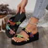 Fashion 2024Summer Women Rhinestone Butterfly Flip Flops Female Slippers Wedges Platform Slippers Non Slip Shoes Sandals Shoes for Women