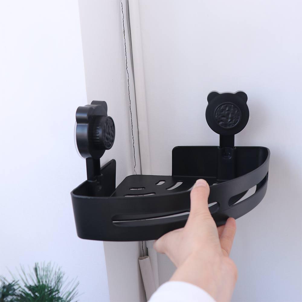 Wall Mounted Corner Storage Shelf Plastic Wall Shower Shampoo Rack  Bathroom