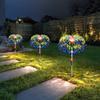 4PACK Outdoor Solar Lighting Copper Flash Post Light, LED 8 Modes Garden Landscape Light, Stainless Steel Rod with Light Source Sensor