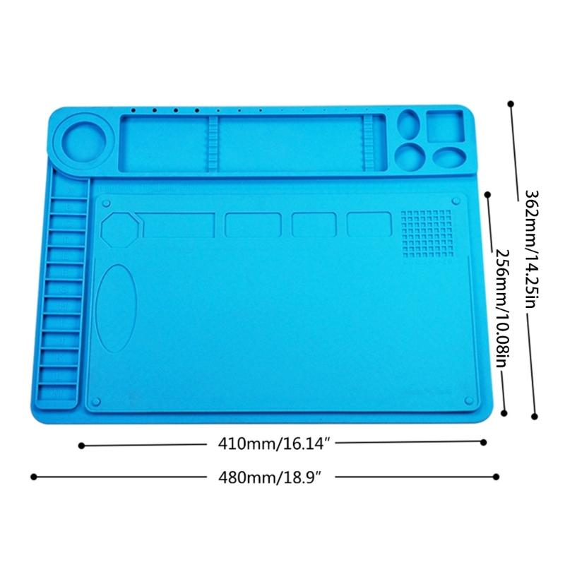 Silikon Lötpad Schreibtischplattformmatte für Lötstation Lötkolben Telefon PC Reparatur Magnetisch Hitzebeständig