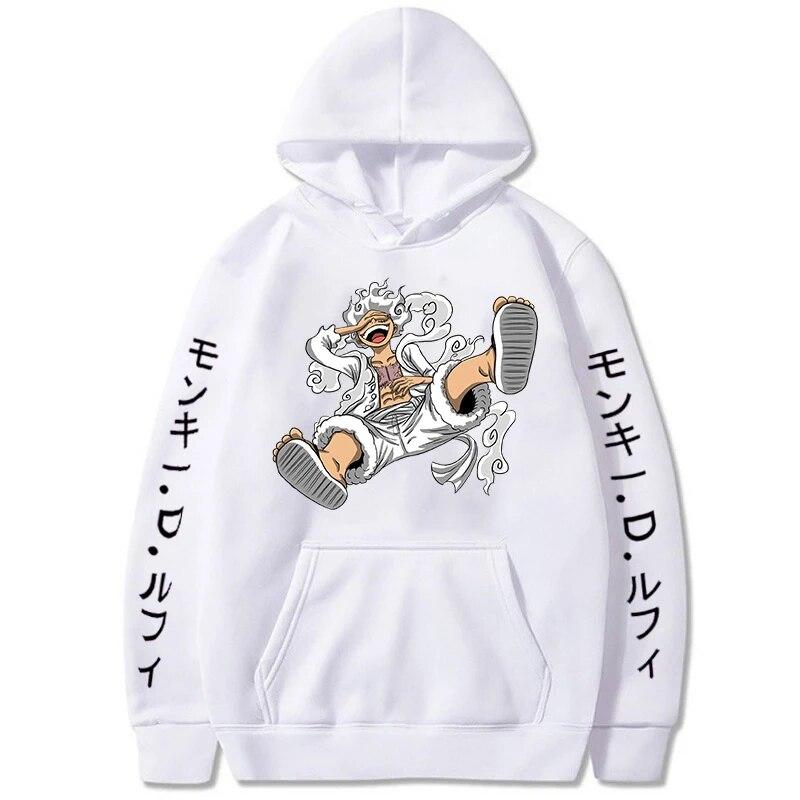 New Gear Fifth Luffy Tištěné Anime Ženy Mikiny Sun God Grafika Svetr 90. let Běžné Streetwear Unisex Podzimní a Zimní Oblečení