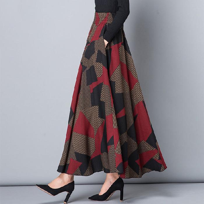 

New floral a-shaped skirt, medium and long skirt, high waist and thin swing skirt, children s skirt M