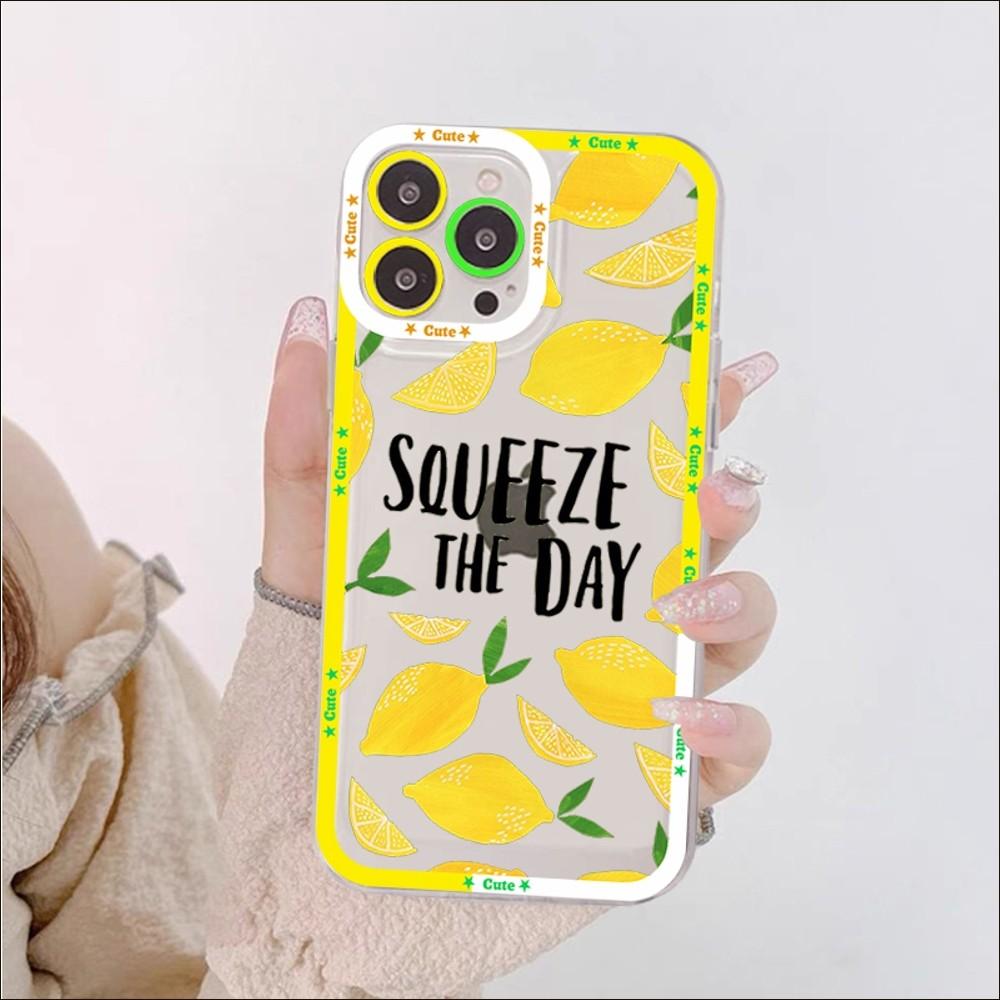 Fruit lemon Phone Case For iPhone 14 13 12 11 Pro Max XS X XR SE 2020 6 7 8 Plus Mini Protective Cover