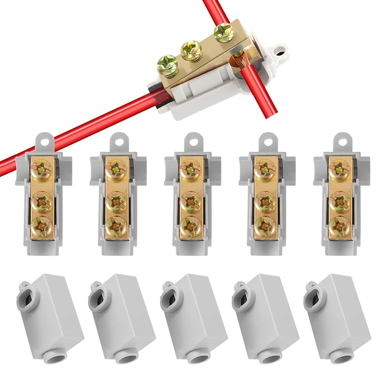 10Pcs 6 AWG Gauge Wire Connector Nut Kit, 80A Splicing Quick Wiring Connection Terminal, Circuit Connector Wire Connector with 20Pcs Screws and 10