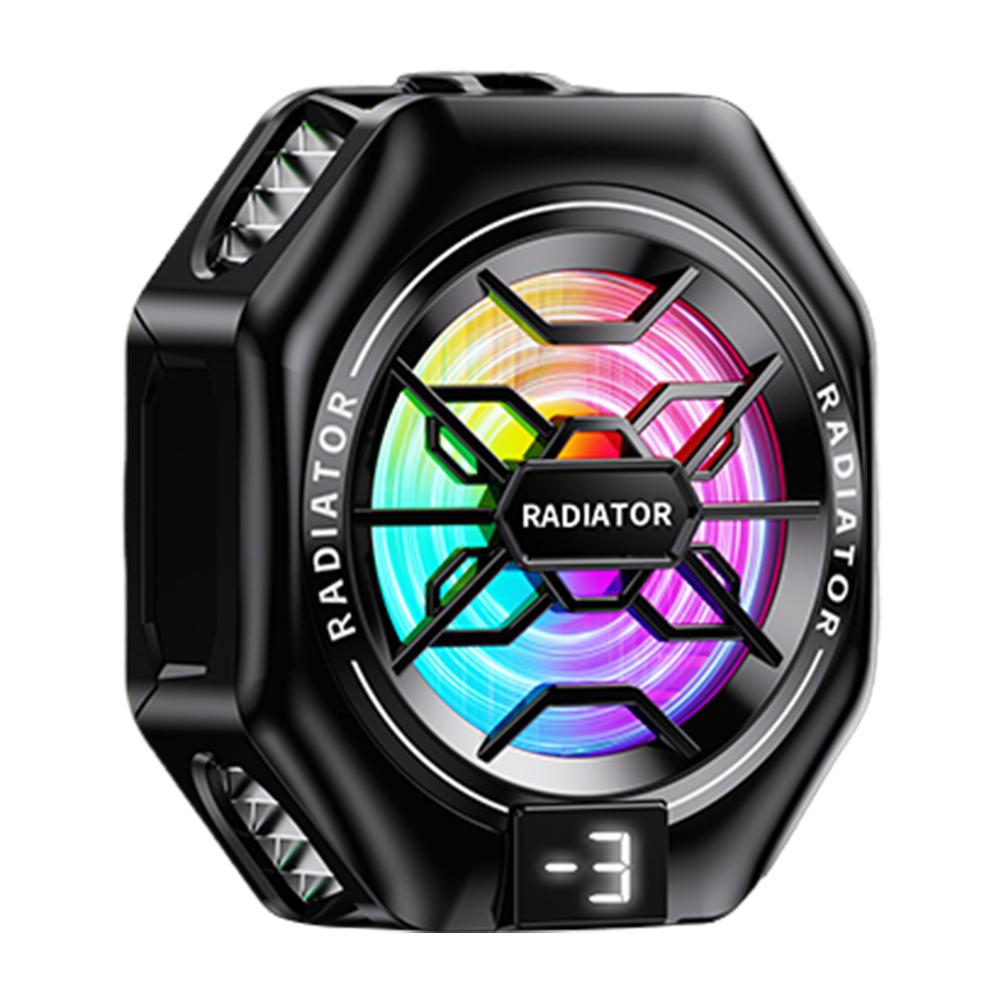 Mobile Phone Semiconductor Cooling Radiator 2 in 1 Magnetic/Back-clip 3 Gear Adjustable Phone Cooling Fan with Digital Display