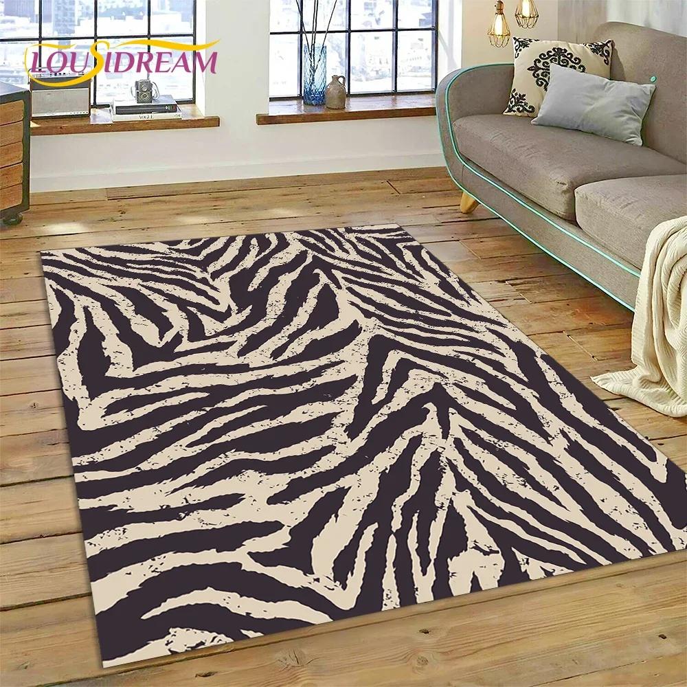 Colorful Zebra Stripe Leopard Tiger Carpet Rug for Bedroom Living Room Home Sofa Decoration,Children Game Large Decor Floor Mat