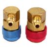 2 Pcs AC Quick Coupler Connector Manifold Fluoride Converter Adapter for R134a System Car