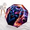 1pc Enchanted Celestial Wolf Pattern Beautiful Looking Automatic Folding Umbrella, 3 Folding, 8 Iron Frame Design, Durable and Suitable for Trave