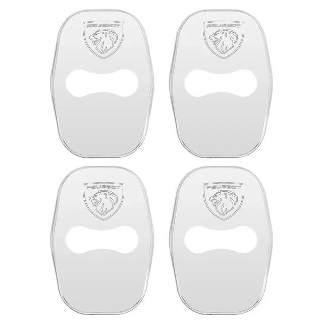 

2026 Hot Car Sticker 4PCS Car Door Lock Decoration rust protection Stainless Steel Plastic Cover case for Peugeot 208 308 508 40