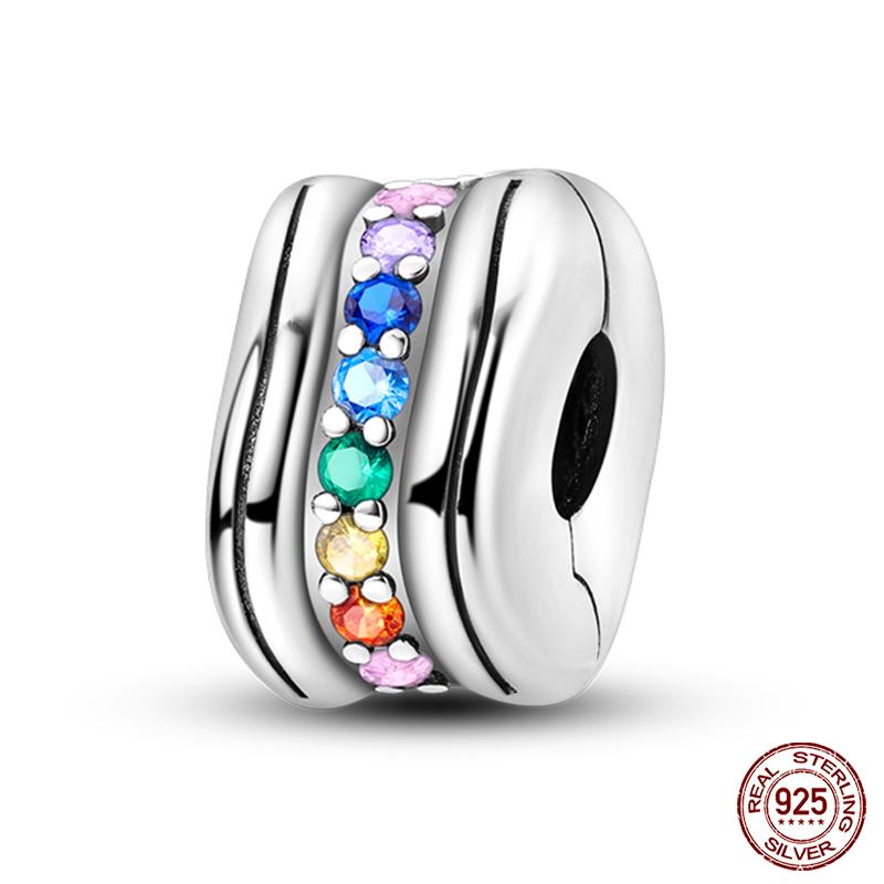 Fit Qikaola Original Bracelet 100% Copper Shining Colorful Zircon Heart Charms Beads Exquisite Diy Jewelry Gift