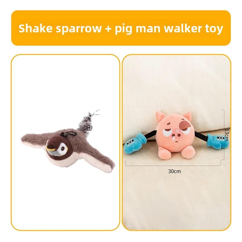 Shaking Sparrow Electric Dog Toy Bird Voice Teasing Dog Bite-resistant Companionship Interactive Cat Self-hi Pet Toy