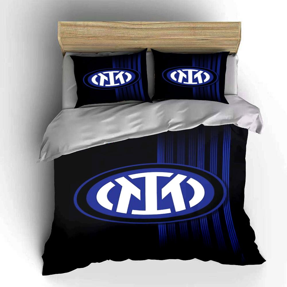Biancheria da letto con logo nero e blu Set di biancheria da letto (1 copripiumino, 2 federe, piumino non incluso)
