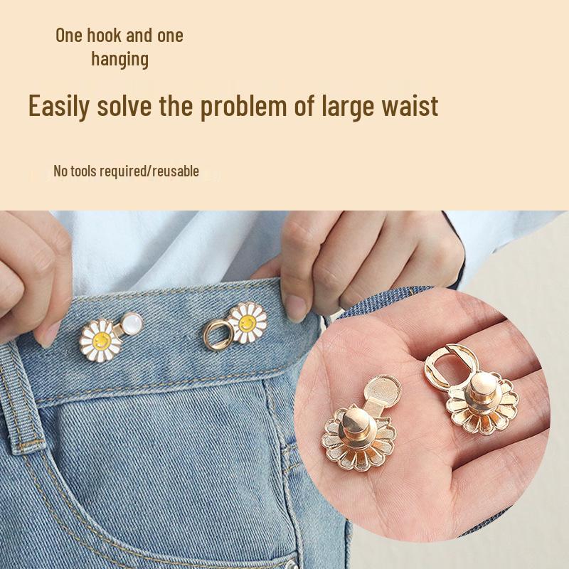 Daisy Waist-Cinching Detachable Buckle: Flatten & Reduce Large Waist Jeans Size