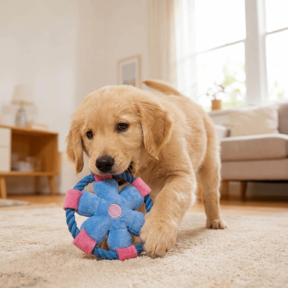 Squeaky Dog Chew Toy Cotton Rope Rope Dog Toy Dog Plate Game Dog Flying Disc Teeth Cleaning