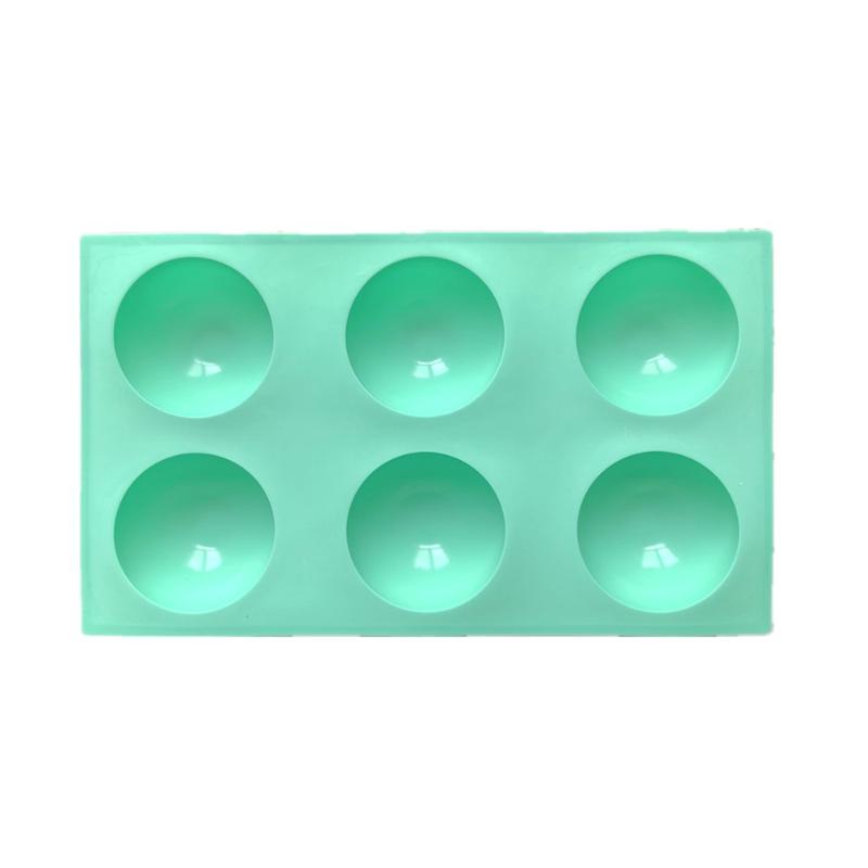 6 Holes Circular Footprint Silicone Baking Mold Reusable BPA Free Mould for Fondant Cookie Pudding Home DIY Baking