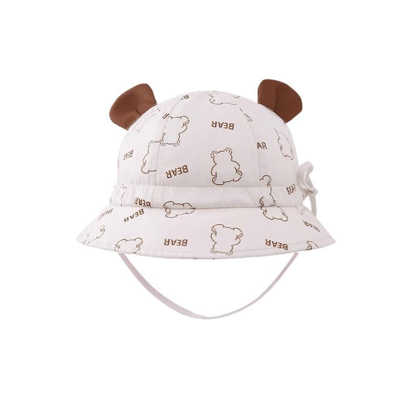 Baby and Toddler Pot Hat Spring and Autumn New Style Small Bear Cute Baby Fisherman Hat Sun Protection Sun Protection Versatile Hat for Boys and Girls