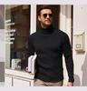 Men's Autumn/Winter Vertical Stripe High Neck Sweater - Slim Fit Warm Pullover Knitwear