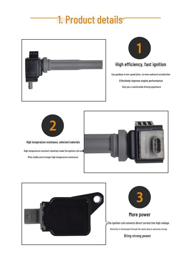 Ford Ignition Coil Compatible with FT4E-12A366-EA, FT4E-12A366-DA, DG555, UF773
