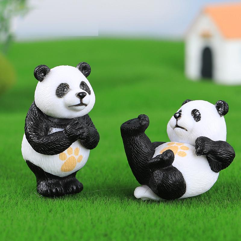 4pcs Creative Mini Kungfu Panda Ornaments for Car Household Bonsai Cute Miniature Kungfu Panda Decoration For Children Gift Toys