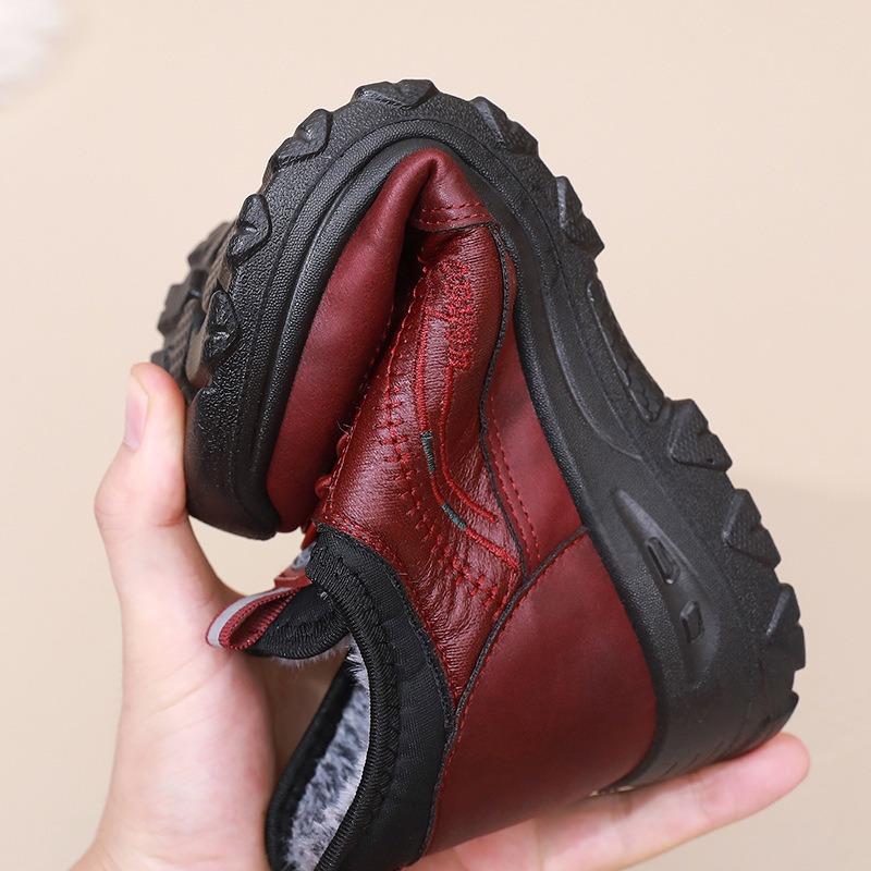 Winter New Women's Cotton Shoes Piled Thickened Sports Casual Shoes Flat Non-slip Medium and Old Cotton Boots Soft-soled Mother Shoes