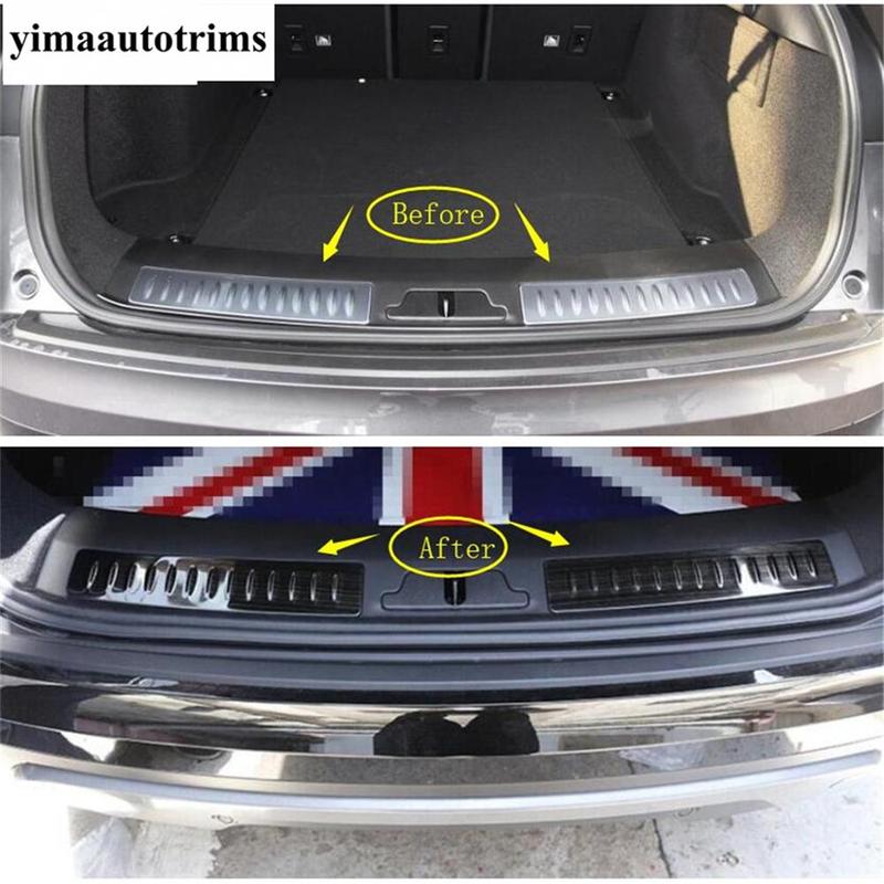 Rear Trunk Door Sill Plate Guard Pad Skid Trim For Land Rover Range Rover Velar 2018 - Stainless Steel Interior Accessories