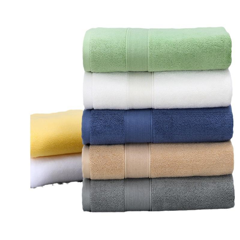 Pure Cotton Thickened Bath Towel Seven-color Set of Towels Five-star Hotel Towels 21-strand Fine Cotton Moisture-wicking Plain Bath Towels