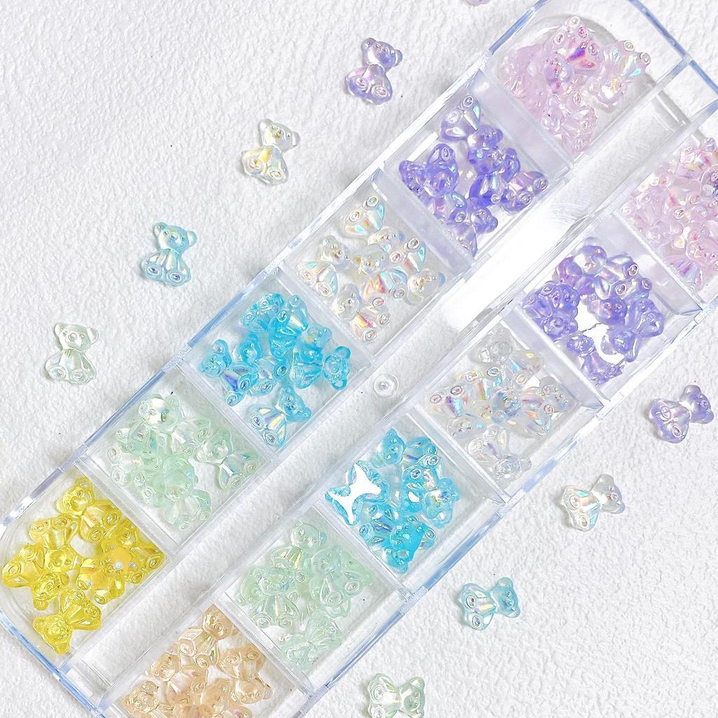 Colorful Mini Teddy Bear Nail Art & DIY Accessories