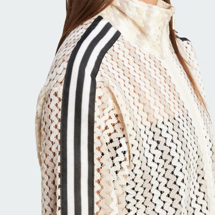 adidas Originals Damen Firebird Häkel-Trainingsjacke Beige KC0749