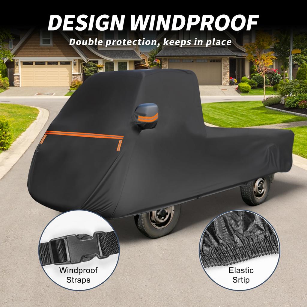 X AUTOHAUX Truck Body Cover for Light Trucks Spunlace Cotton New Waterproof Fabric Structure Fleece Lining Paint Surface Protection Rainy Season
