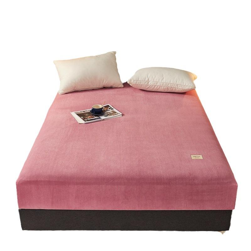 Winter Milk Fleece Fitted Sheet, Ultra Soft & Warm Mattress Protector Cover, Deep Pocket Non-Slip Bed Sheet