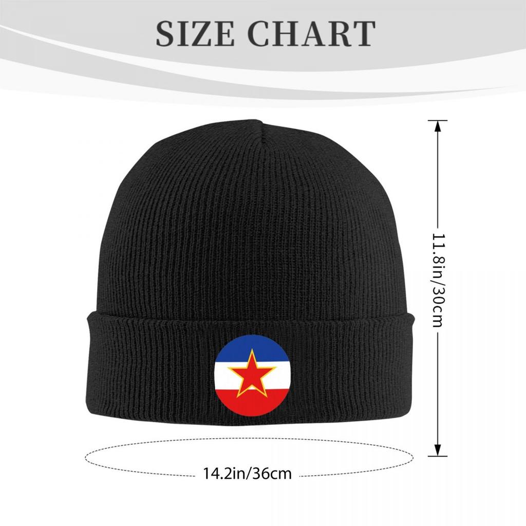 Socialist Yugoslavia Yugoslav Flag Warm Knitted Cap Winter Knit Bonnet Hat Skullies Beanies Hip Hop Caps for Unisex
