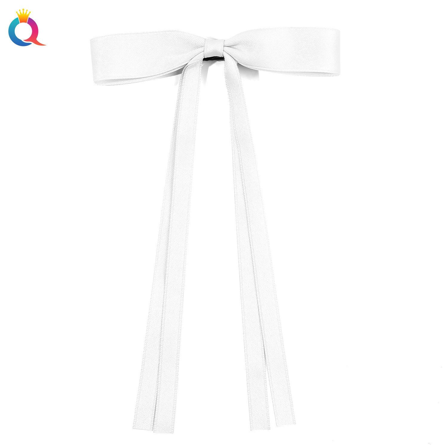 

2024 Cute Korean Ribbon Bow Tie Hair Clips Hairpins Women Girls Kids Barrettes Accessories Hairclip Headwear Headdress Ornament 15x23 cm белый