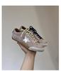 Star Little Distressed White Women's Sneakers - 2025 Autumn Trendy Casual Round Toe Trainers