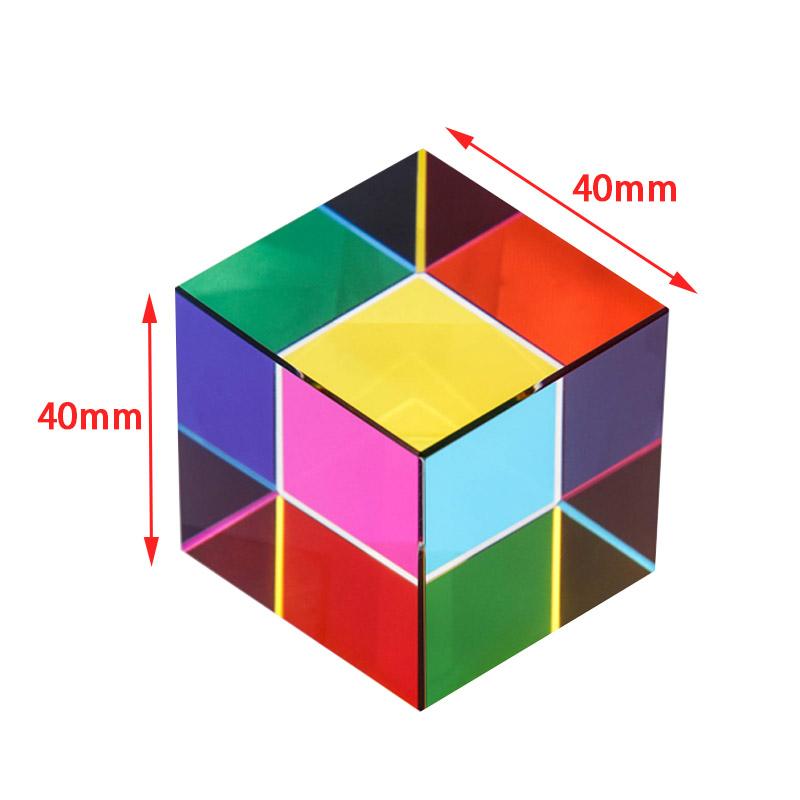 40mm 1,57 Zoll Farbwürfel Prisma Drei Grundfarben Populärwissenschaft Optisches Experiment Lernspielzeug Zuhause Neocubes Spielzeug