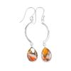 Rare Orange Copper Turquoise Gemstone 925 Sterling Silver Jewelry Earrings 2.60" EE-43-32