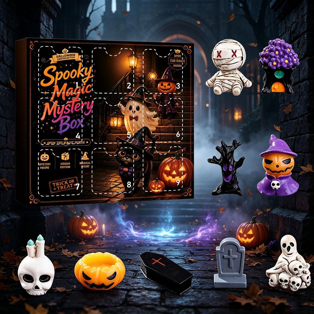 Halloween Skeleton Ghost Pumpkin Resin Figurines Set For Party Decor And Gift Giving