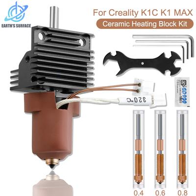 3D Printer Onderdelen voor Creality K1C K1 Max Hotend Kit Snelwissel Keramisch Verwarmingsblok Kit 0.4 0.6 0.8mm Nozzle Hoge Doorvoer Printen
