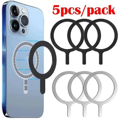 1/5Pcs Q Styling Iron Sheet Sticker Magnetic Magnet Car Phone Holder Durable Metal Plate Ring