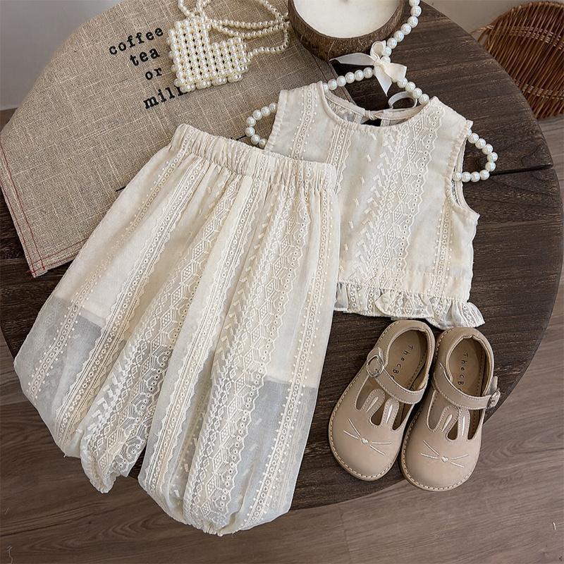 

Girl s Princess Style Set Baby Summer Dress Set Children s Summer Thin Beach Set 140