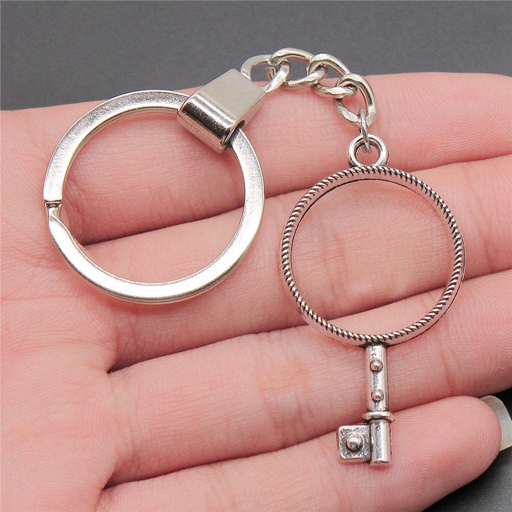 Punk Airplane Gear Steampunk Themed Antique Bronze Metal Keychain with 30mm Ring for Boys Bag Charm