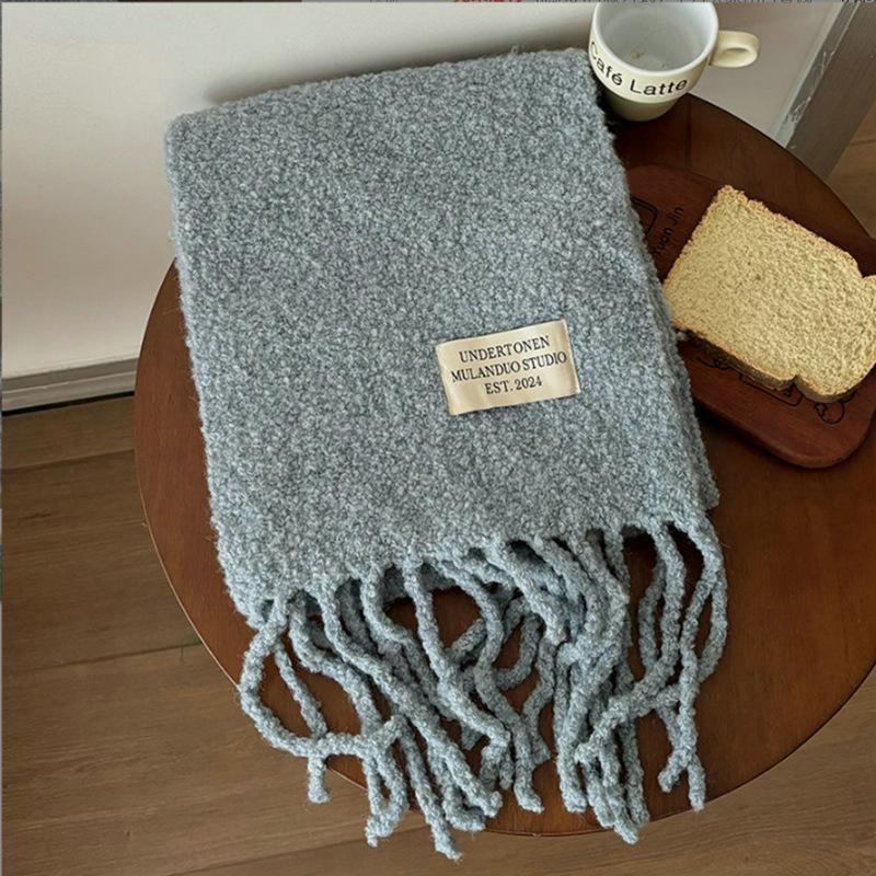 Fashion Women Thick Shawl Wraps Scarf Winter Warm Fashion Solid 80% Wool Pashmina Scarves Long Tassel Hijab Stoles Soft Bufanda