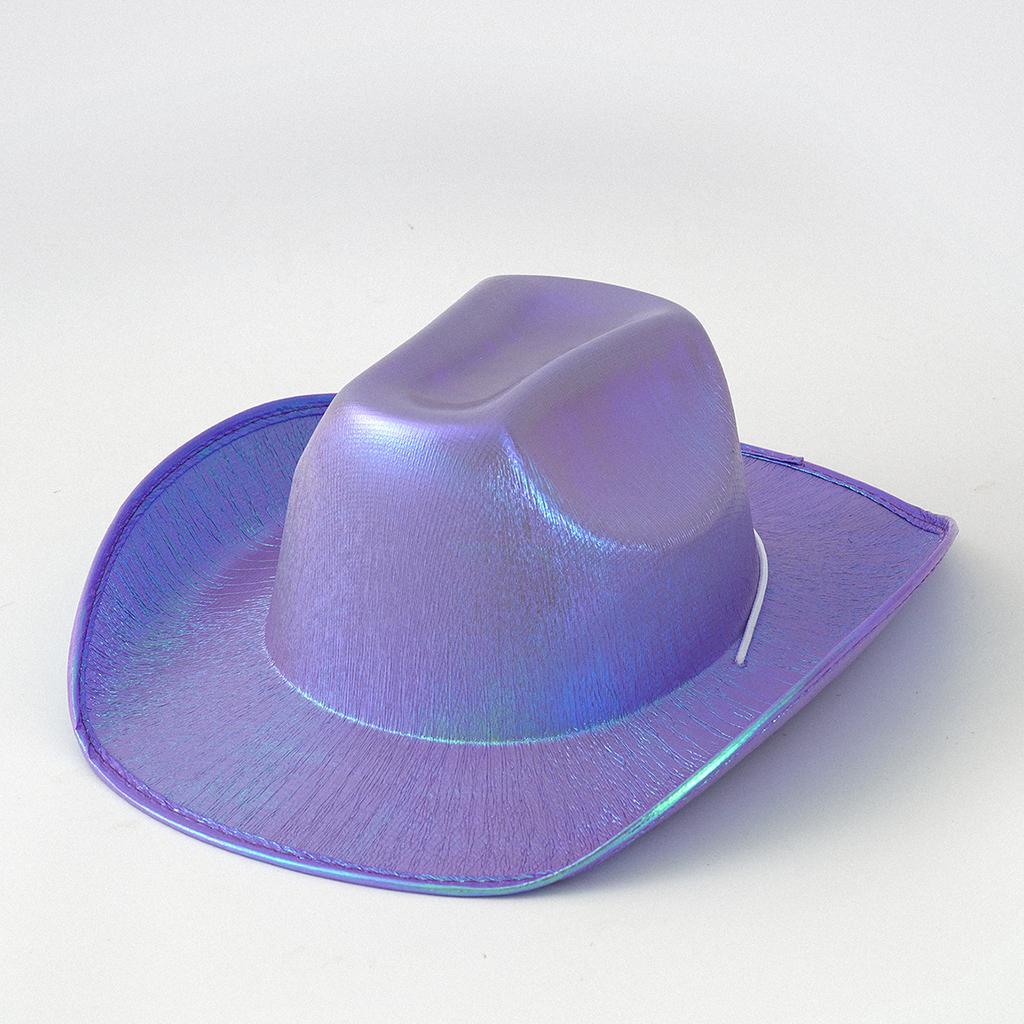Popular Women's Solid Color Neon Light Simple Fashion Disco Cowgirl Hat Bachelorette Party Clothing Ideas