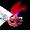 Hollow Out LED Glowing Mask Party Supplies Venice Masquerade Masks Feather Butterfly Mask  Party