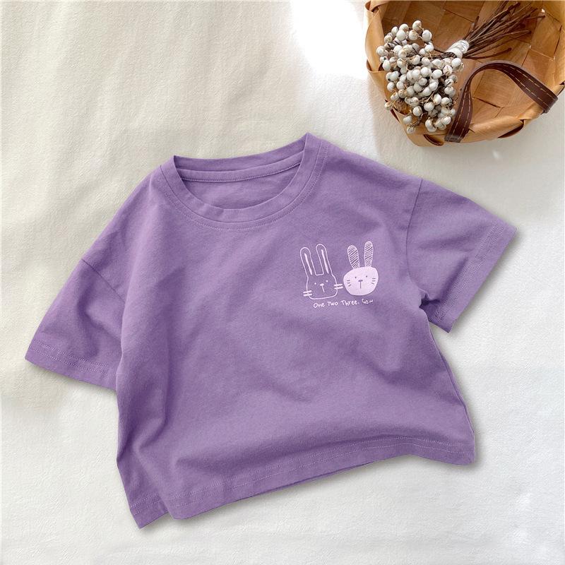 Toddler Korean Style Cartoon Short Sleeve Cotton T-Shirt