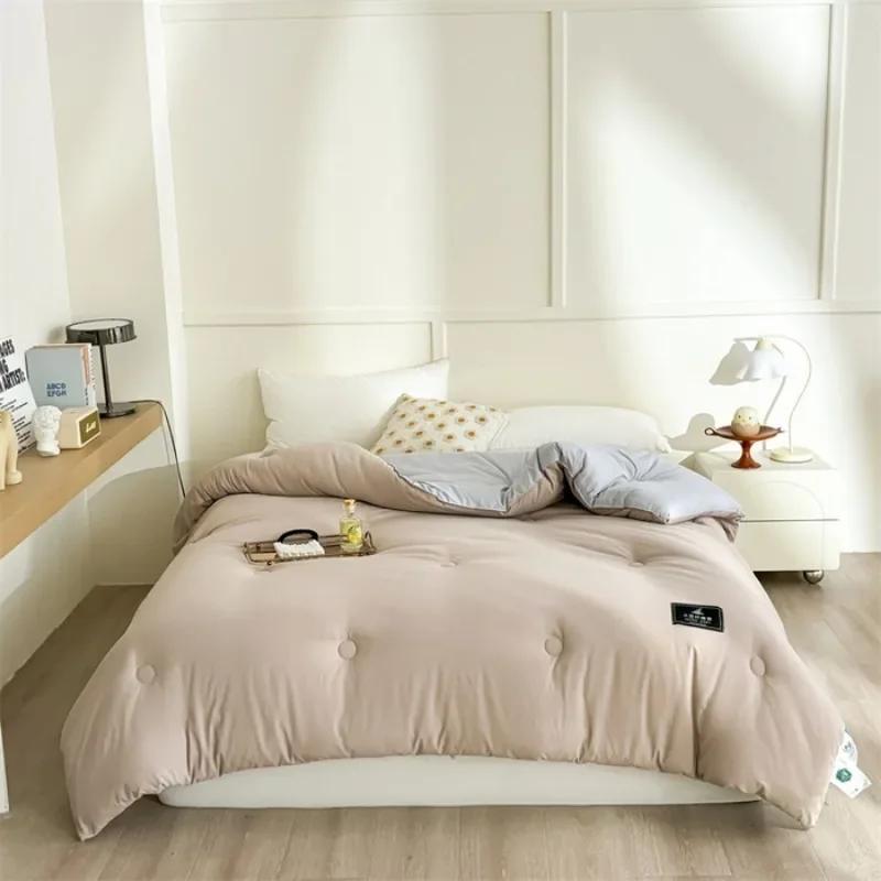 

2025 цветовое сочетание одеяло из соевого волокна утолщенное для сохранения тепла одинарное и двойное зимнее одеяло-наполнитель весенне-осеннее одеяло 150x200cm 1.5kg