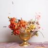 New Retro White Iron Flower Ware French Wedding Banquet Table Decoration Vase Golden Angel Handle Flower Arrangement FlowerPot