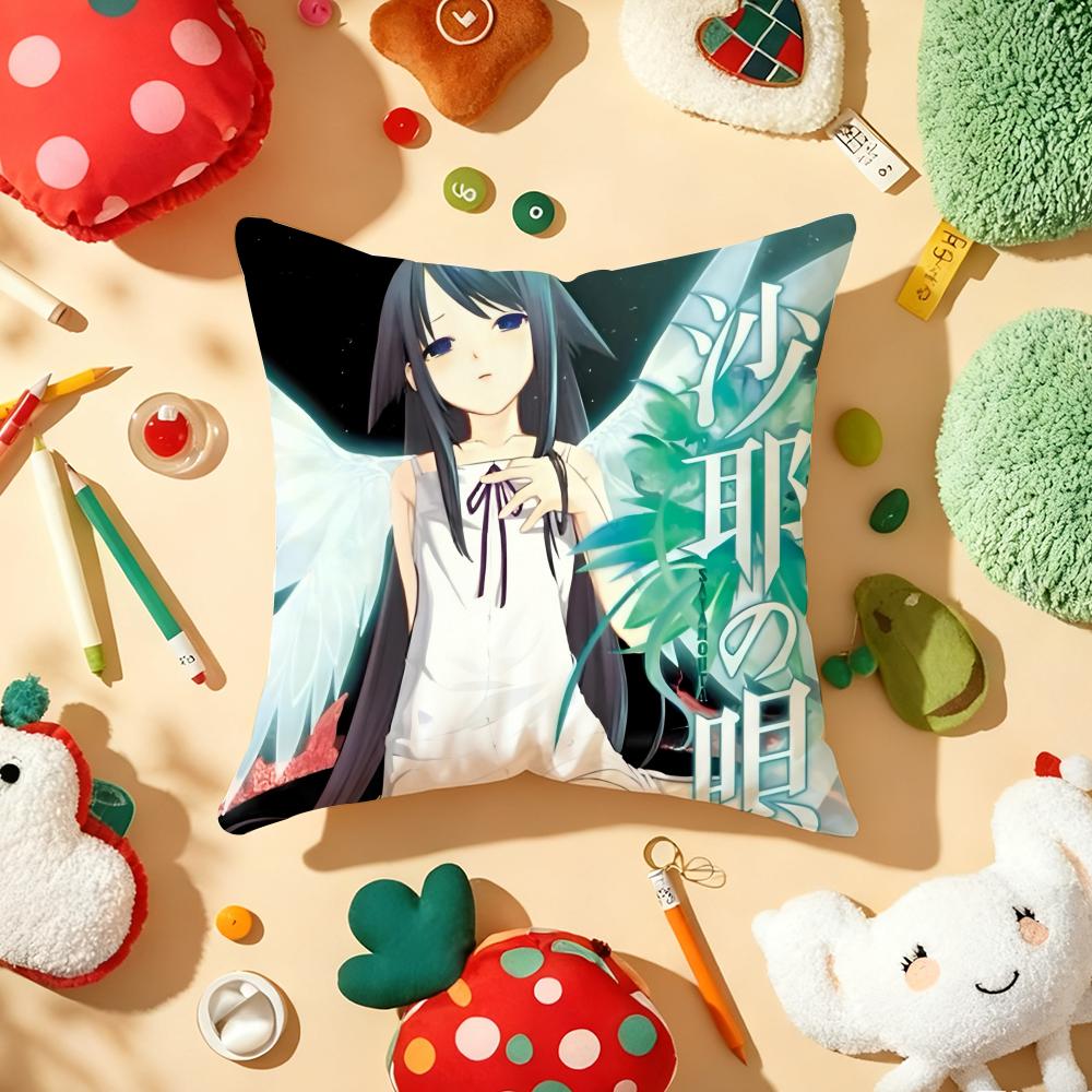 AnimeThe Song of SSaya Pillow Case Plush Fabric Soft DoubleSided Printed Sofa Warm Winter Home Gift Cushion Cover