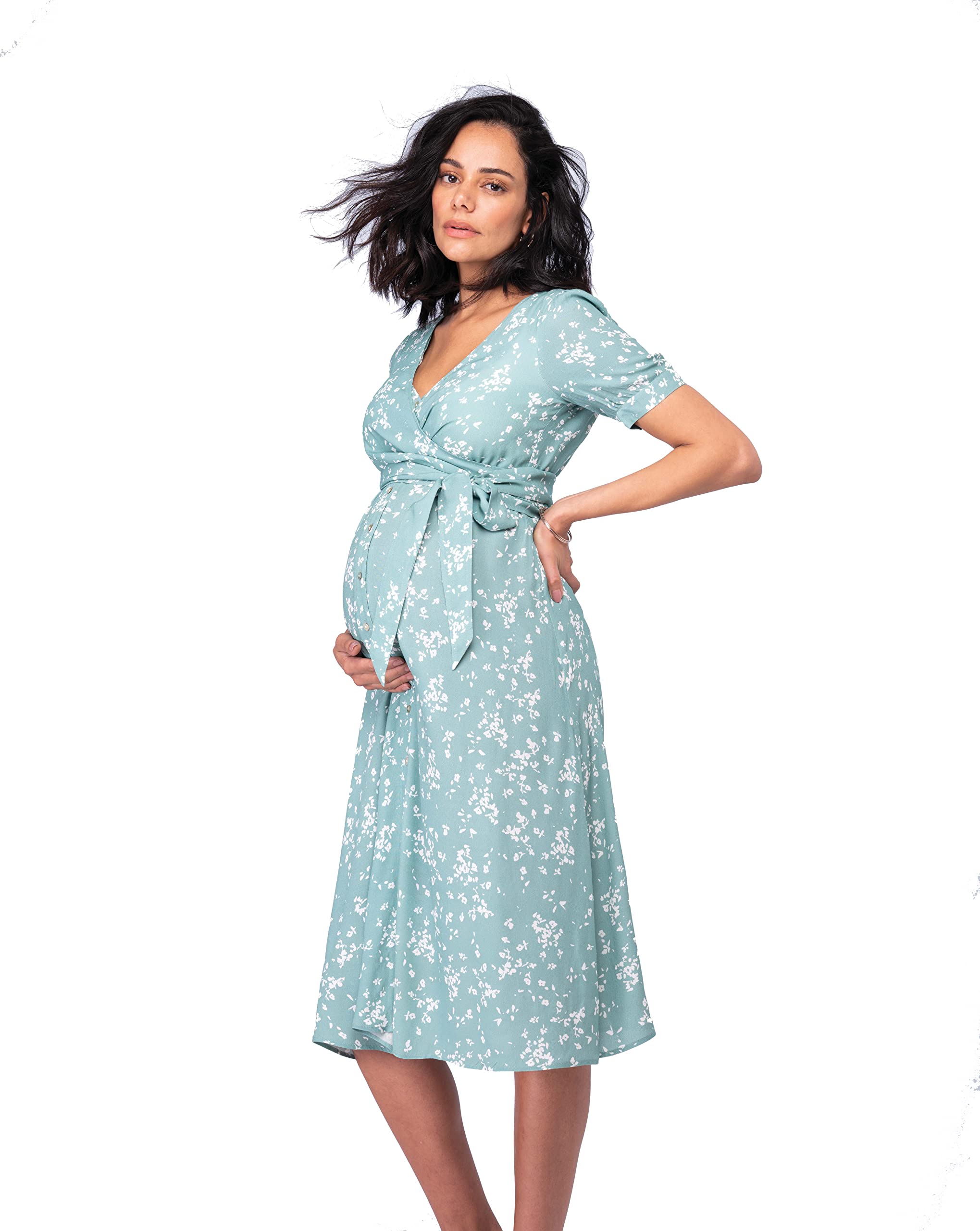 

Casual Wrap Maternity Dress for Sage XS [Seraphin] Dress, Breastfeeding, Women s, Floral, (UK6)
